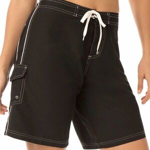 New Swimsuits For All Plus Size 28 4X 
Piped Long Board Swim Shorts coverup